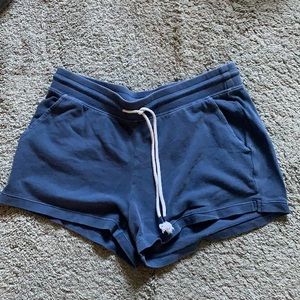 Blue sweatpants shorts